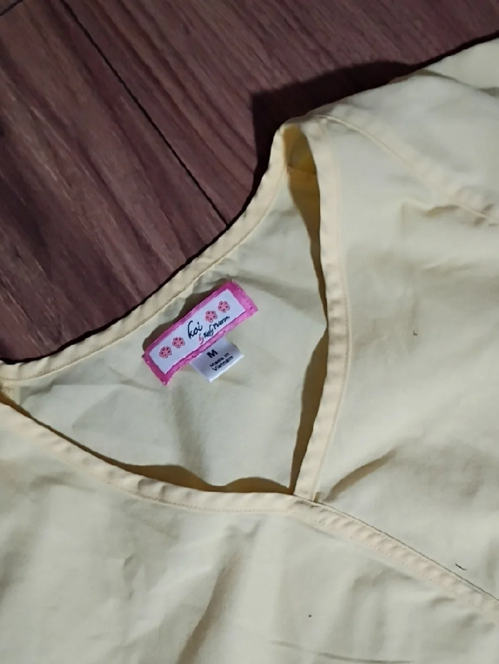 koi Light Yellow Wrap-Style Scrub Top - Picture 4 of 4